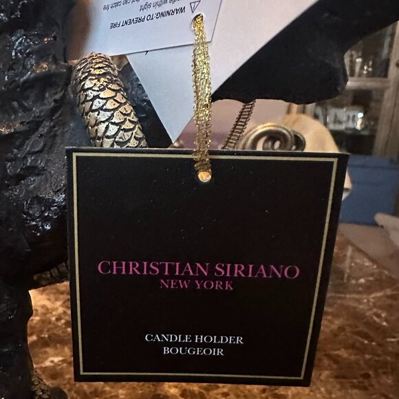 Christian Siriano Snake Candle Holder – Gothic Black & Gold 3-Taper - Picture 5 of 5